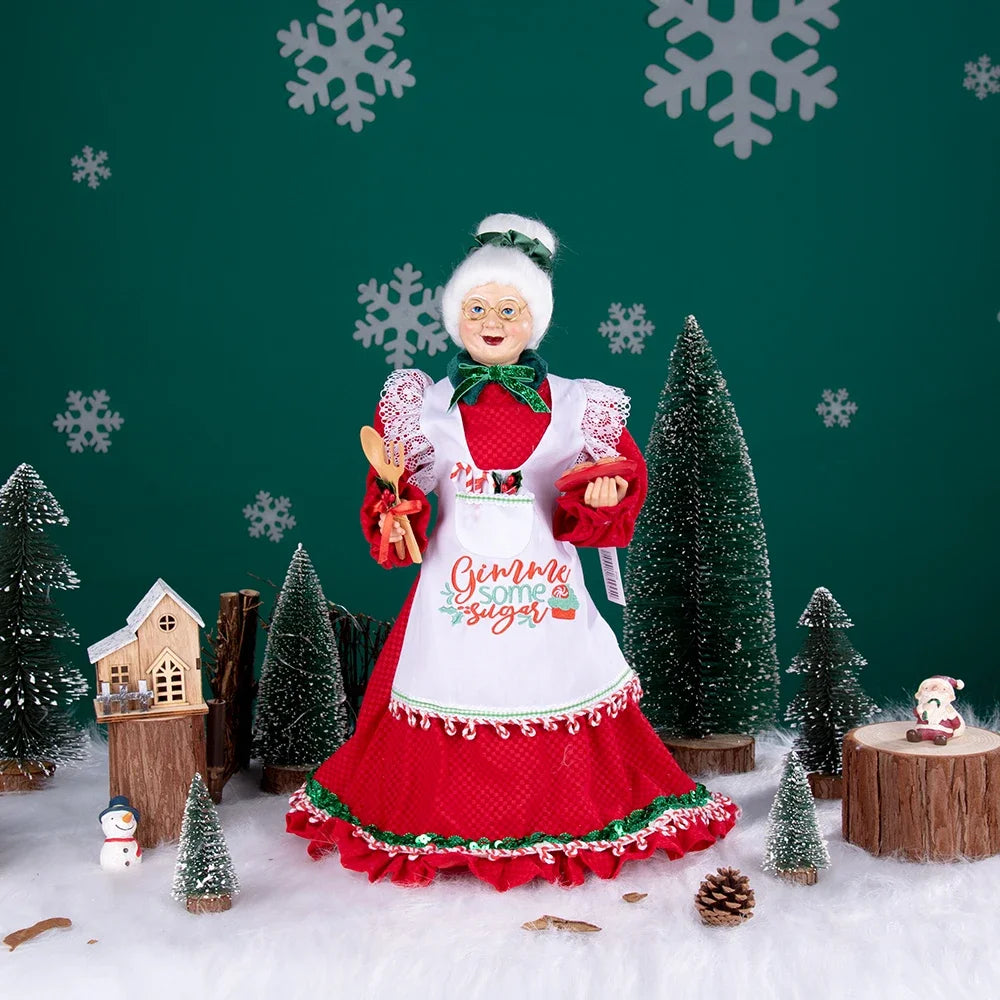 40cm natal anjo boneca estatueta brinquedo colher de árvore ornamentos em pé aniversário natal decorações navidad decoração para casa novedades