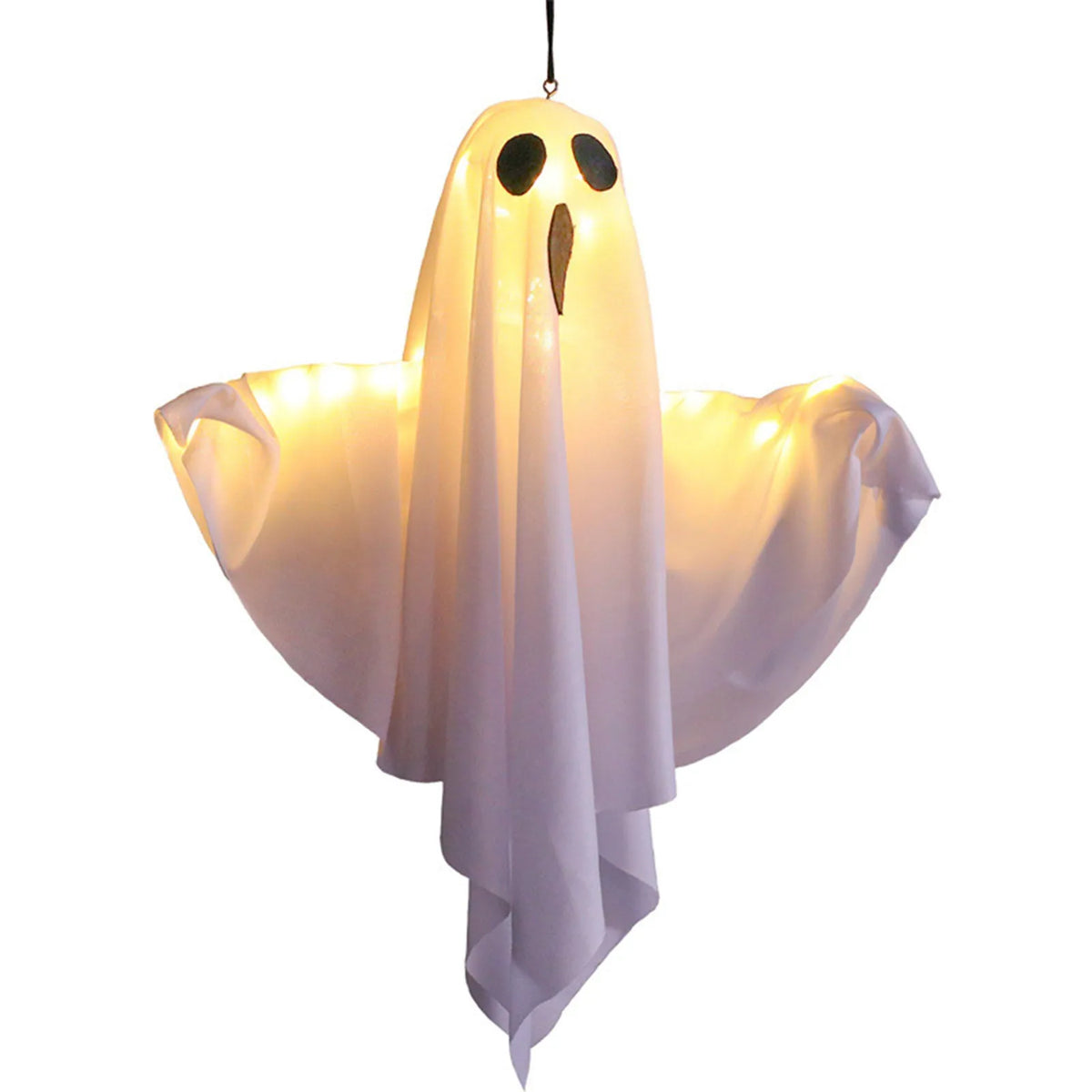 Halloween fantasma pendurado decorações halloween pendurado iluminar branco voando fantasmas árvore janela parede ornamento assustador 50x40cm - Kasa & Pet