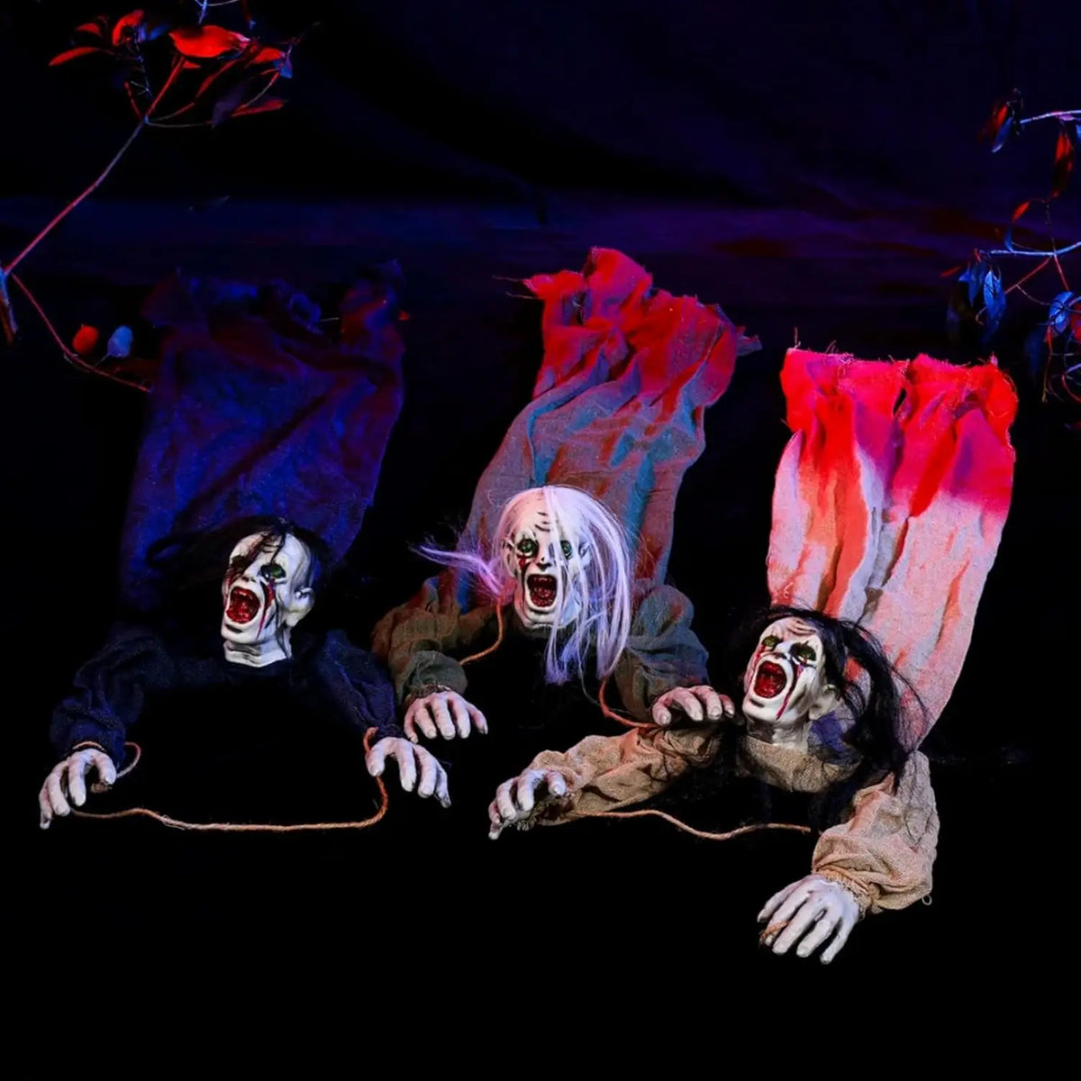 Halloween pendurado fantasma assustador esqueletos decoração suprimentos, casa assombrada assustadora voando decoração com quintal árvore varanda decoração