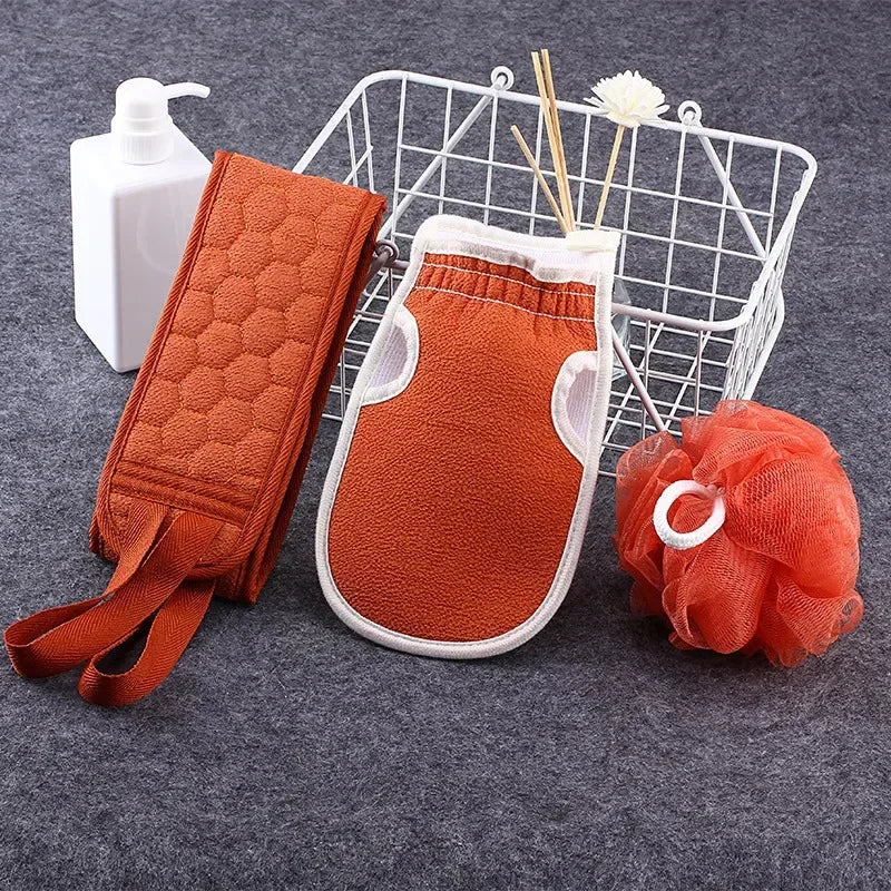 Conjunto de três peças de toalha de banho, conjunto de combinação de bola de banho de limpeza de lama espessada, toalha traseira longa com tira retrátil Kasa & Pet