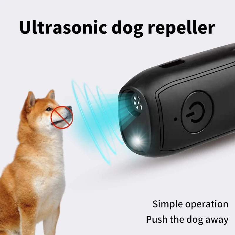 Repelente Ultrassônico Portátil para Cães 180mAh Recarregável 23 40KHZ Ferramenta de Repelência de Longa Distância para Uso Externo com Lanterna
