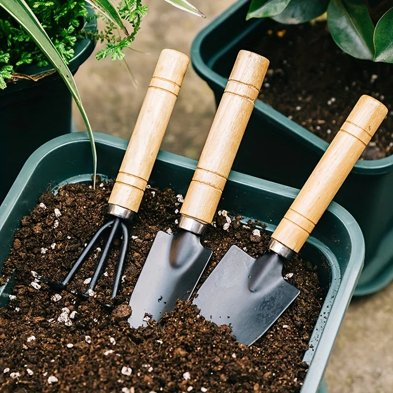 Mini Kit Jardinagem com Rake Trowel e Pá, Garden Tool Set, Plantas Suculentas e Cultivo do Solo