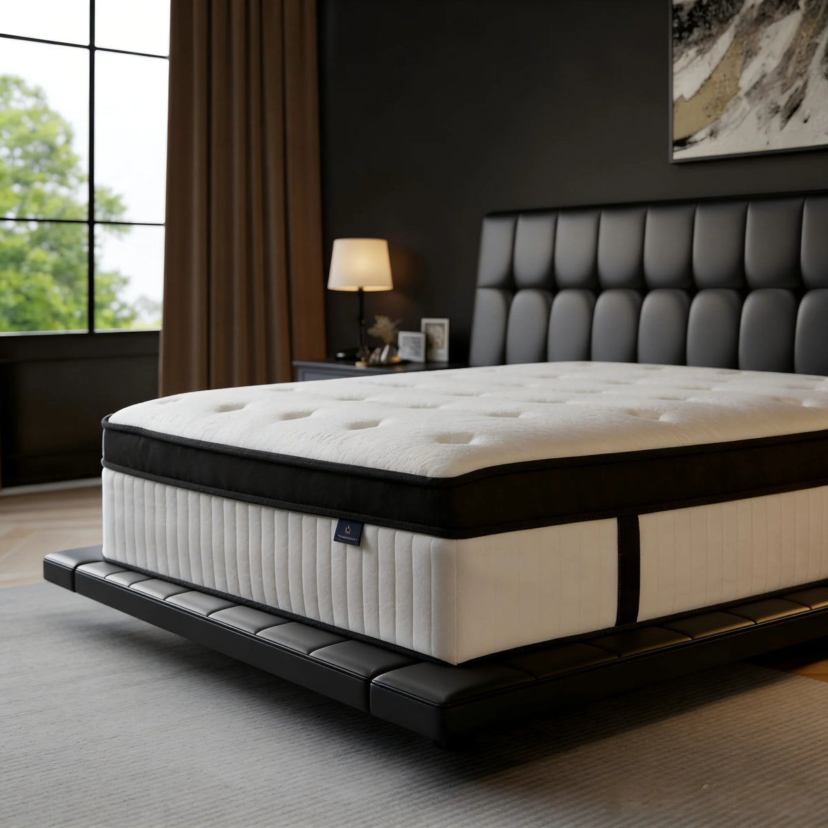 Colchão híbrido duplo CAREBODY de 12/14 polegadas, tamanho Queen, com espuma viscoelástica e molas ensacadas, firmeza média, isolamento de movimento