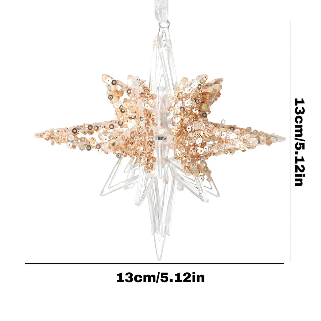Decoração de árvore de natal decorações de cristal pendurado floco de neve sincelo decoração de cristal transparente decoração de festa de natal