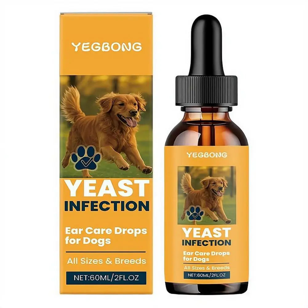 Gotas para ouvido de animais de estimação, 60ml, dissolvem cera de ouvido, removedor de odor, anti-coceira, natural, não irritante