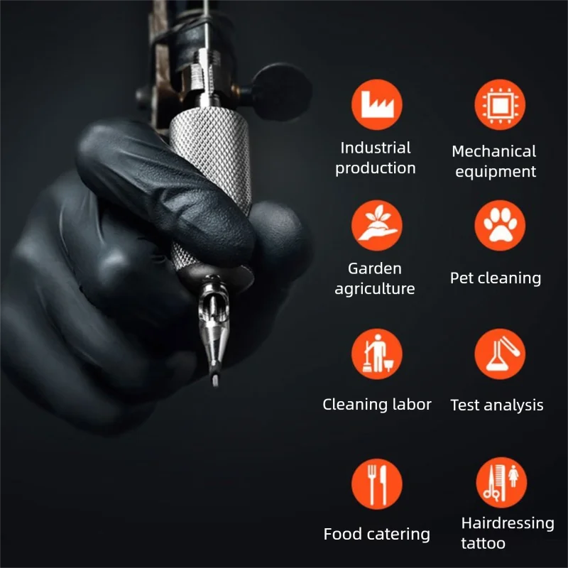 10-200pc luvas de nitrilo luvas de borracha preta látex luvas descartáveis trabalho doméstico indústria de carro jardinagem cuidados com animais de estimação ferramentas de cozinha