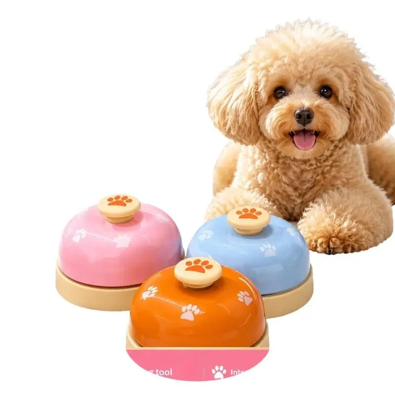 Campainha de Treinamento para Animais de Estimação com Padrão de Patinhas Adorável, Base Antiderrapante para Treinamento de Filhotes e Gatinhos, Alerta de Alimentação, Suprimentos para Animais de Estimação