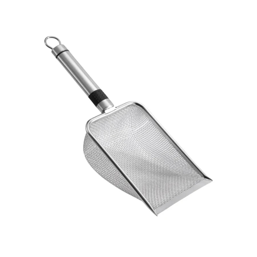 Colher de lixo de aço inoxidável resistente à ferrugem, fácil limpeza, alça ergonômica, fácil de limpar, ideal para remoção rápida de resíduos