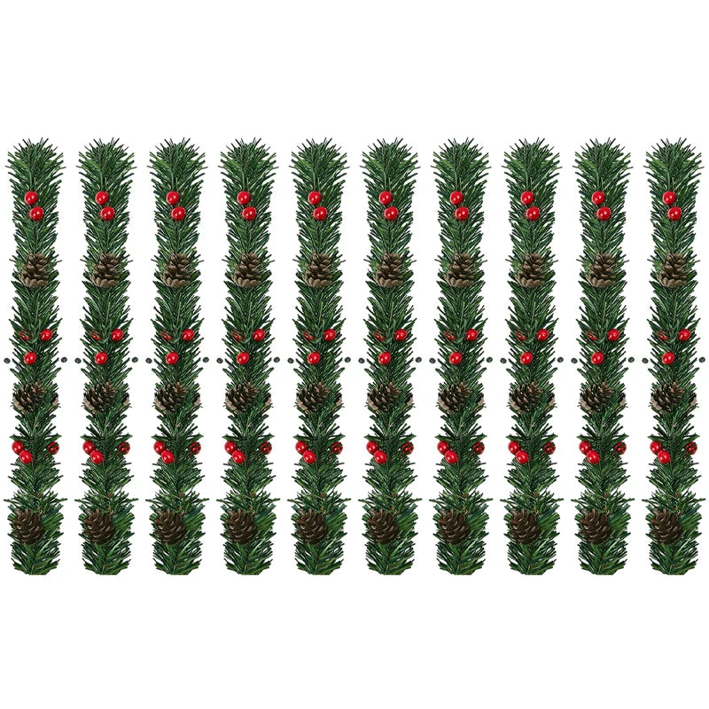 Guirlanda de Natal com Pinhas e Frutas Vermelhas, Árvore de Natal Artificial, Guirlanda de Galhos de Pinheiro, Decoração para Festas em Casa