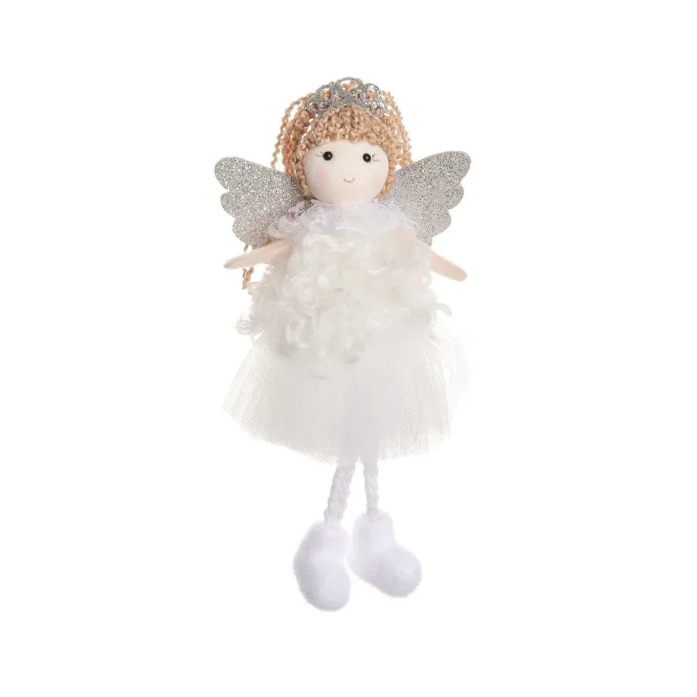 Natal Pendurado Malha Sequin Saia, Anjo Xmas Árvore Pingente Enfeites, Decoração de Casa, Noel, Presentes, 2022