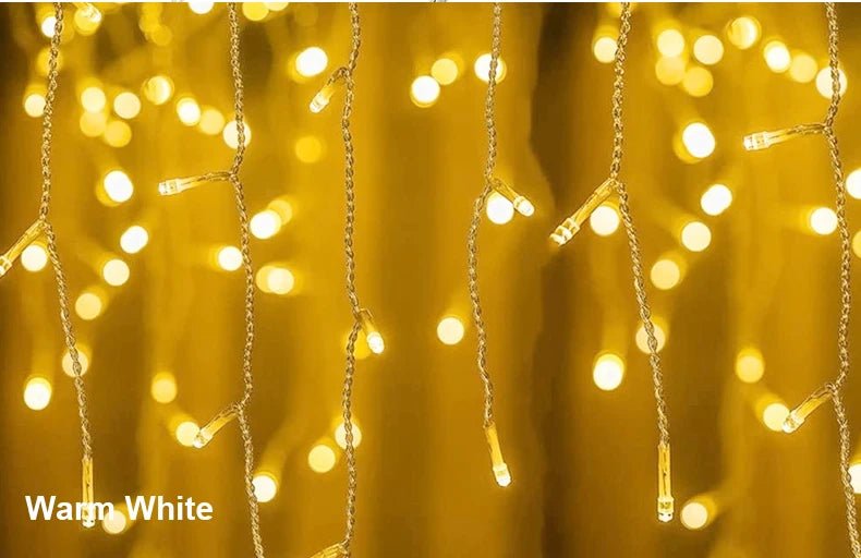 Guirlanda de natal led cortina luzes de sincelo festão luz led droop cachoeira luzes da corda ao ar livre jardim rua beirais decoração