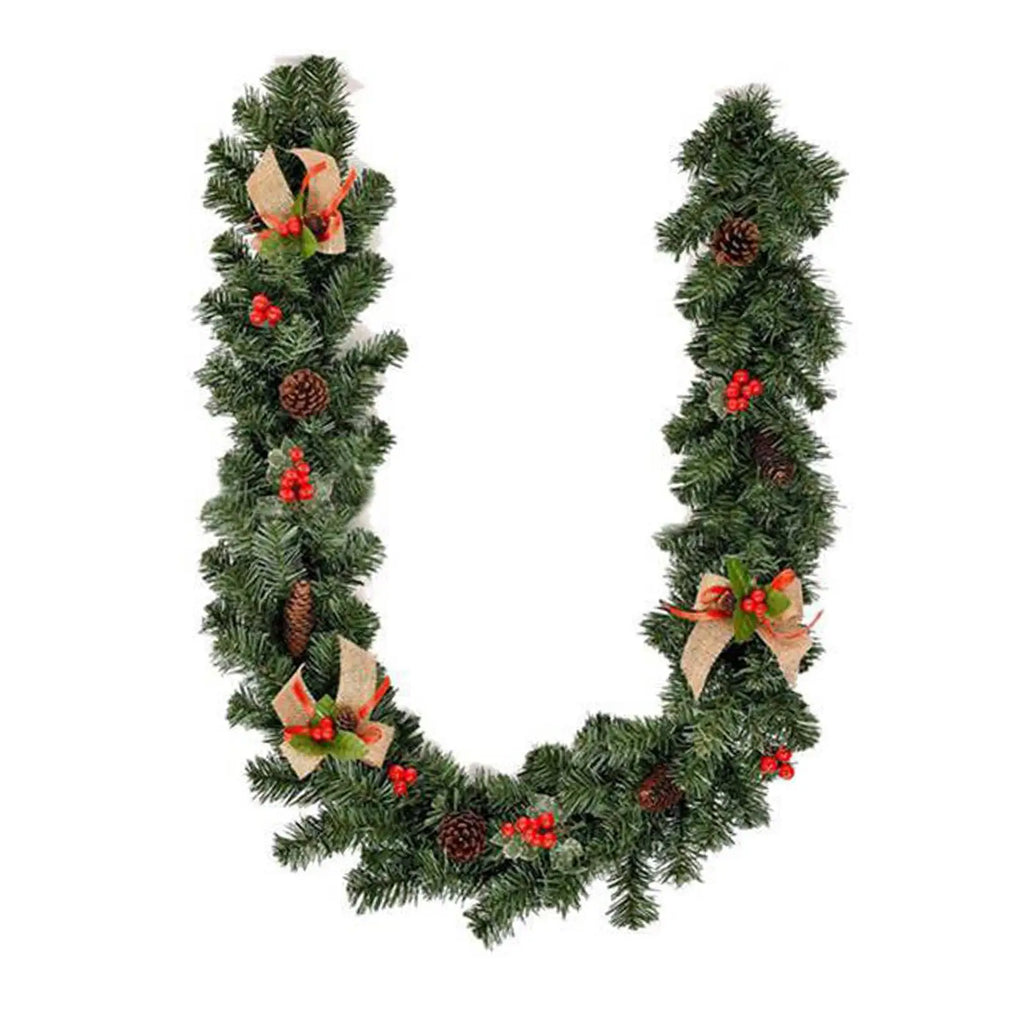 Decoração artificial da guirlanda do Natal, 5.9ft, com pinhas, interno, exterior, HOME, árvore do Xmas, porta, inverno