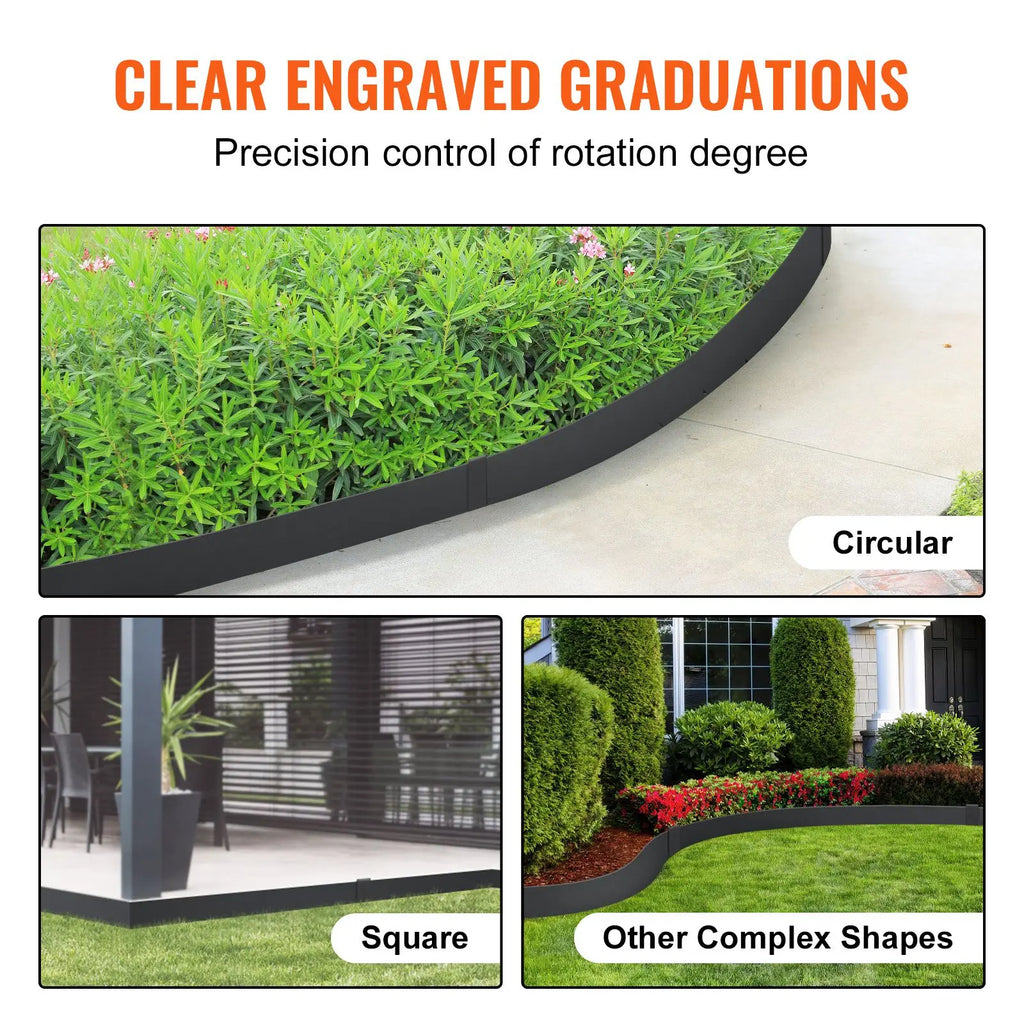 4-Pack 40\"L X 8\"H Steel Landscape Edging with 6 Clips Hammer Bendable Garden Borders Garden Tools