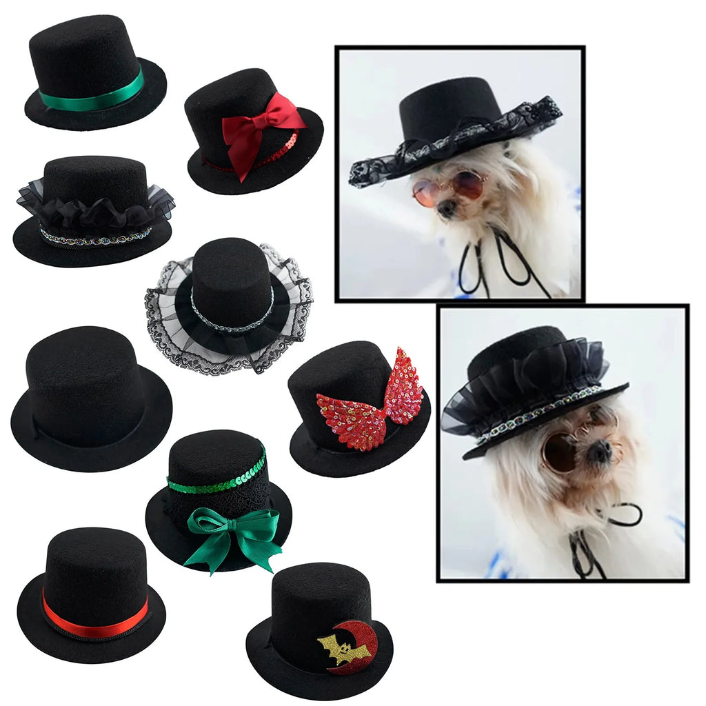 Bonés de formatura para cães e gatos, Chapéus decorativos para cavalheiro, Camisa de cowboys Chapéu de festa de aniversário, Moda