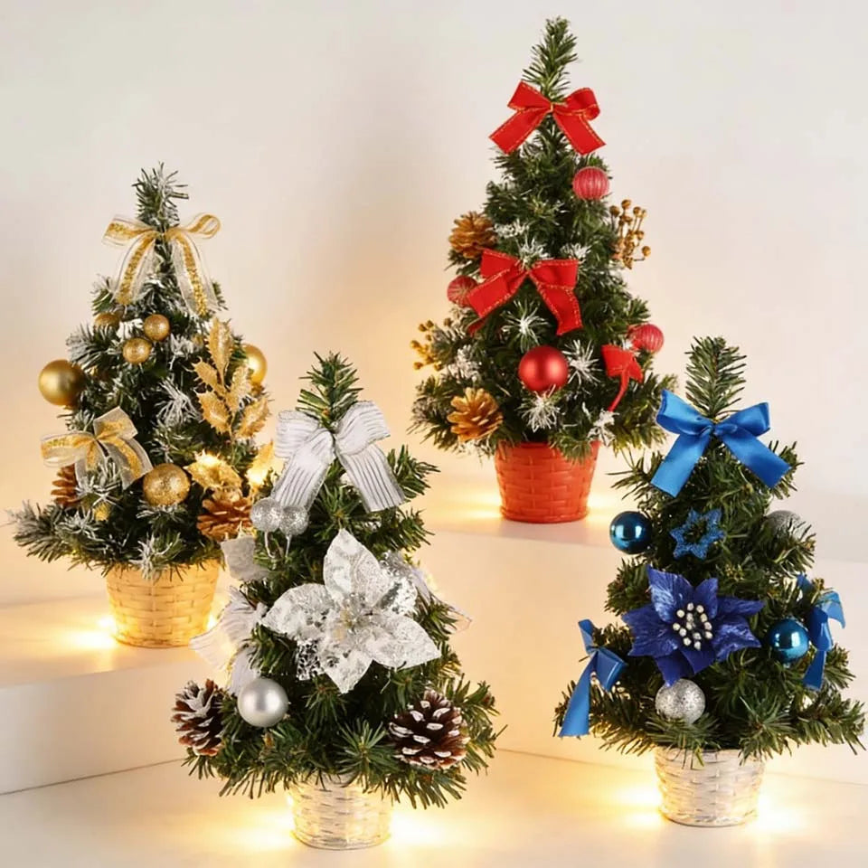 Árvore de Natal LED de 20/30/40cm para Decoração de Casa, Quarto e Festas, Árvore de Natal Artificial, Presente de Ano Novo para Crianças DIY ﻿