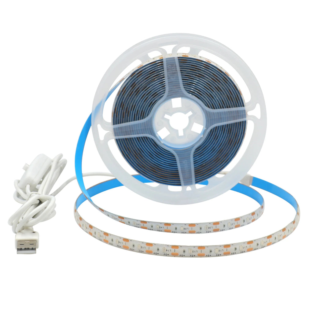 5v 2835 luz de tira led usb 60leds/m fita flexível led com interruptor branco quente à prova dwaterproof água luzes led para decoração do quarto
