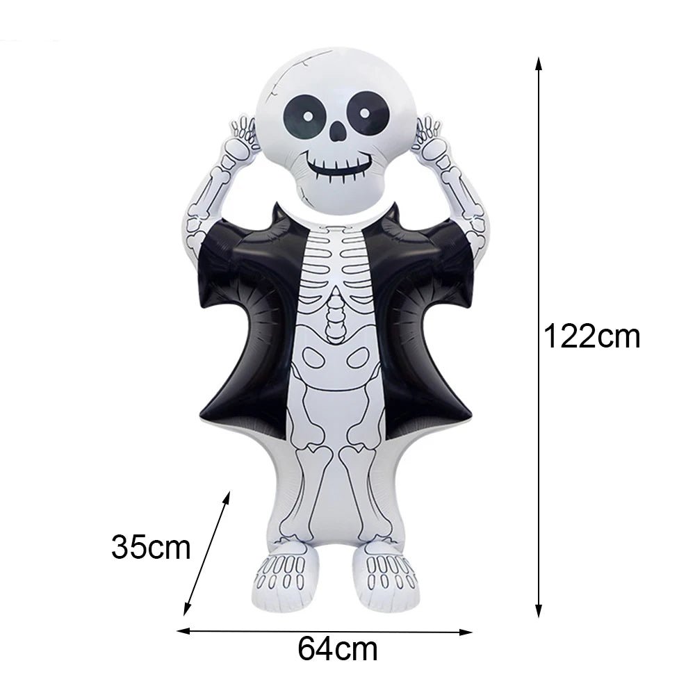Balão Inflável de Folha de Alumínio para Decoração de Festa de Halloween: Fantasma, Abóbora, Crânio, Casa Assombrada, Lápide e Esqueleto - Kasa & Pet