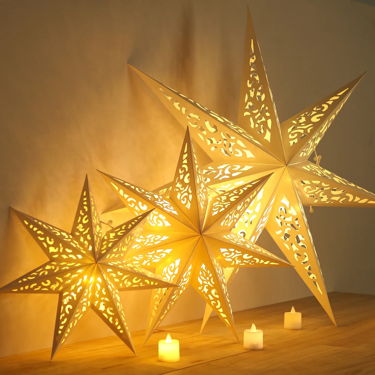 Estrela oca pendurado pingentes ramadan decoração 2024 para casa navidad natal noel presentes enfeites de natal ano novo 2024