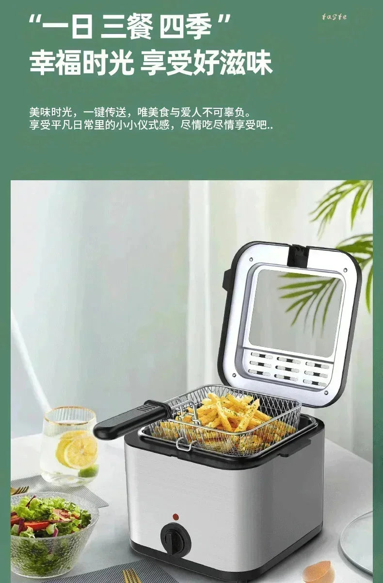 110v 220v 1000w 2.5l casa multi funcional fritadeira elétrica óleo batatas fritas asas de frango lanche máquina