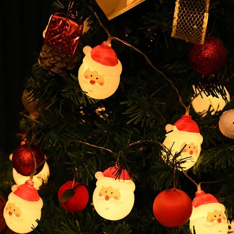 Luzes decorativas de natal, pequenas luzes coloridas led-linha de luz de papai noel interior/pátio decoração de atmosfera festiva - Kasa & Pet