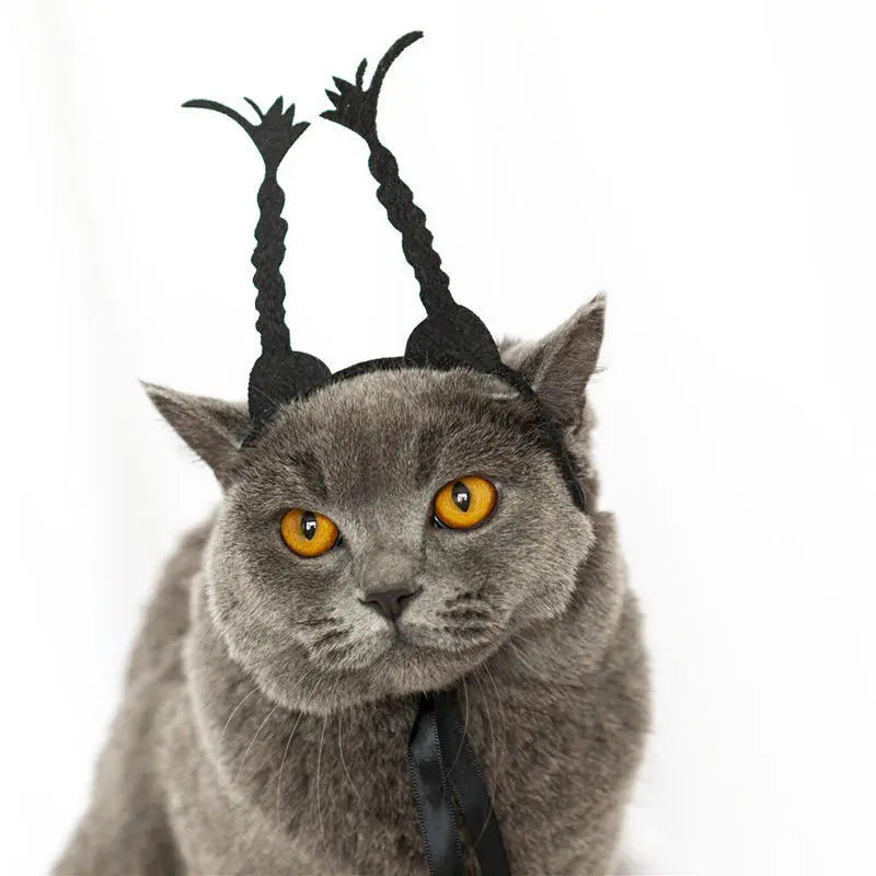 Traje de animal de estimação engraçado headwear para gato filhote de cachorro cão halloween fotografia adereços fontes de festa acessórios para animais de estimação