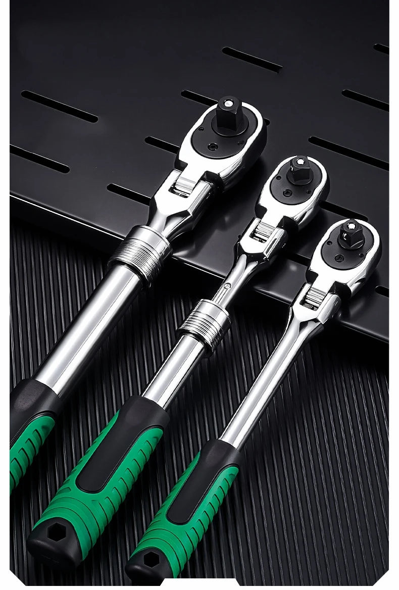 Chave de catraca padrão de unidade de soquete, chave de soquete telescópica extensível flexível de 1/2 dentes de 1/4,3/8,1/2 Polegada