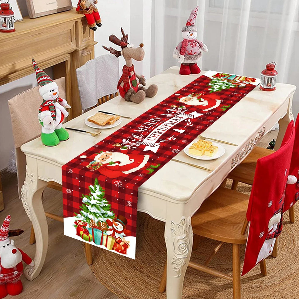 Natal papai noel corredor de mesa navidad natal noel árvore boneco de neve bandeira de mesa feliz natal decoração para casa 2025 ano novo 2026