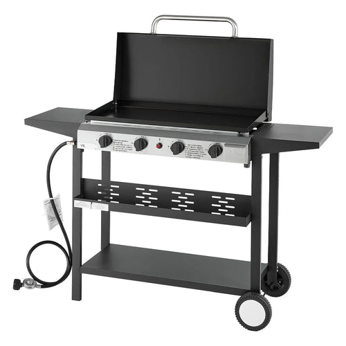4-Burner Gas Propane Griddle 29-Inch Flat Top Grill Plate with Wheels Lid 28000 BTU Outdoor Electric Grills & Griddles - Kasa & Pet