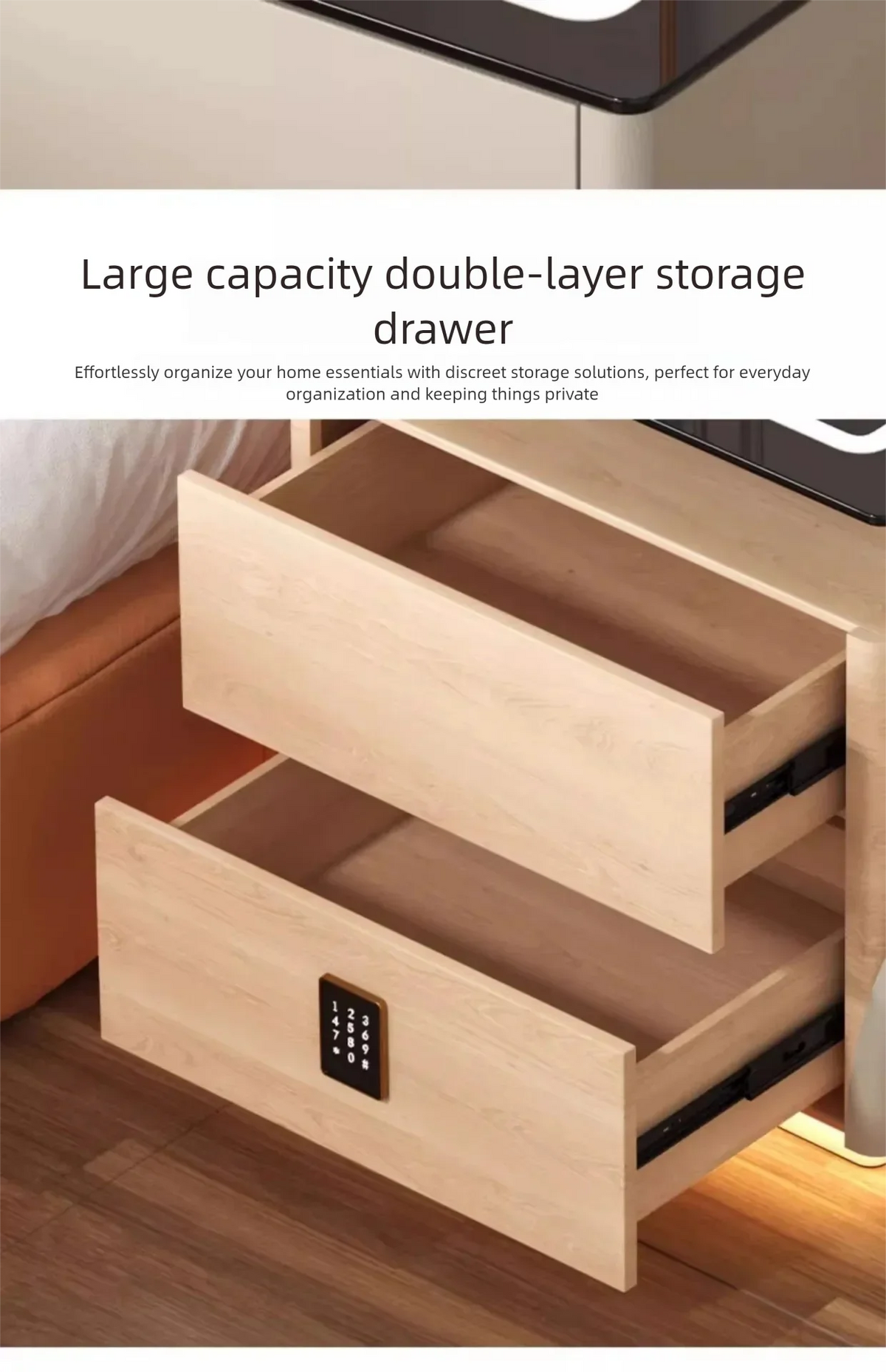 Mesa de Cabeceira Inteligente com Armazenamento para Quarto - Móveis para Casa