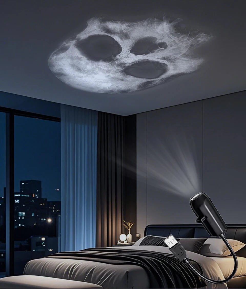 Natal dia das bruxas conduziu a lâmpada de projeção abóbora luz da noite projetor parede teto ornamentos do feriado usb lua atmosfera luz