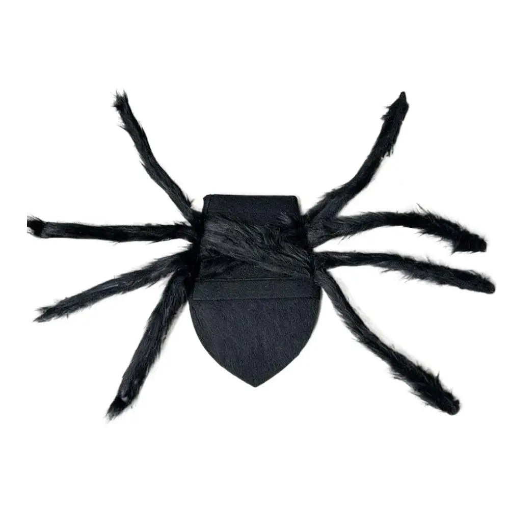 Fantasia de aranha para animais de estimação no Halloween, roupas engraçadas e realistas com pelúcia para cães e gatos, fantasia de cosplay para peito e costas, roupa de festa para cães de porte pequeno e médio