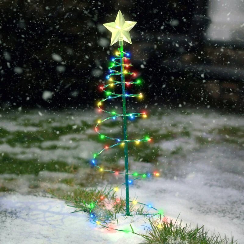 Natal luz solar led luminosa árvore de natal ornamento ao ar livre à prova dwaterproof água lâmpada decorativa corda festival decorações do jardim - Kasa & Pet