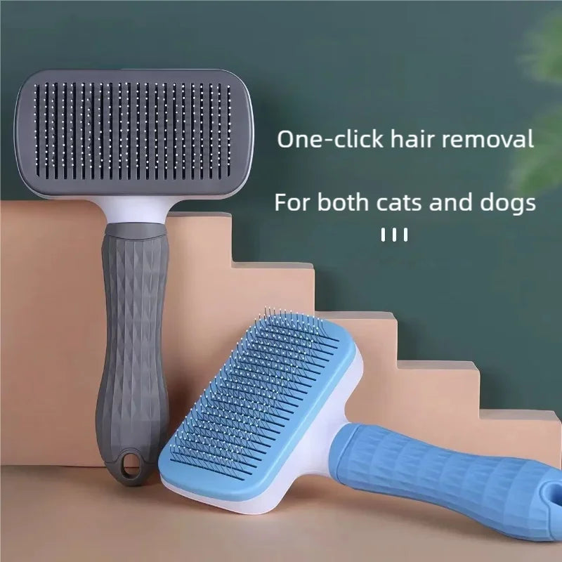 Escova Removedora de Pelos de Animais Autolimpante para Cães e Gatos, Pente de Tosa Eficiente para Desembaraçar Pelos Soltos para Cuidados Diários de Pets