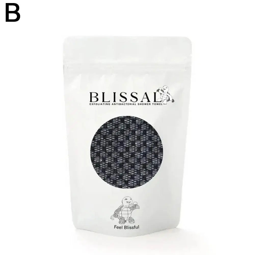 Toalha de Banho Esfoliante Dupla Face Durável para Costas, Cinta Esfoliante Corporal Unissex para Desintoxicação e Remoção de Sujeira, Toalha Alongada para Costas