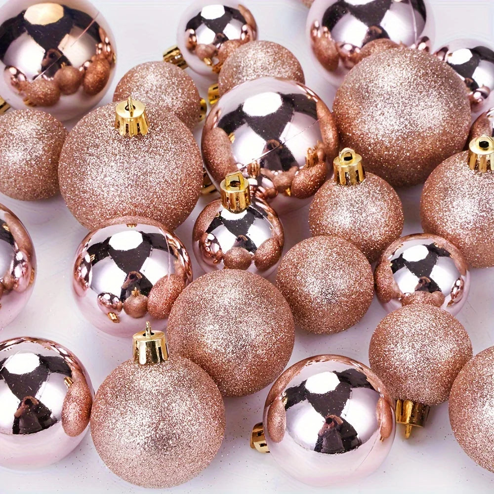 Caixa com 44 Bolas de Natal, Ornamentos Decorativos, Decoração para Cenários, Quartos, Casa, Decoração para Festas de Fim de Ano, Halloween e Natal