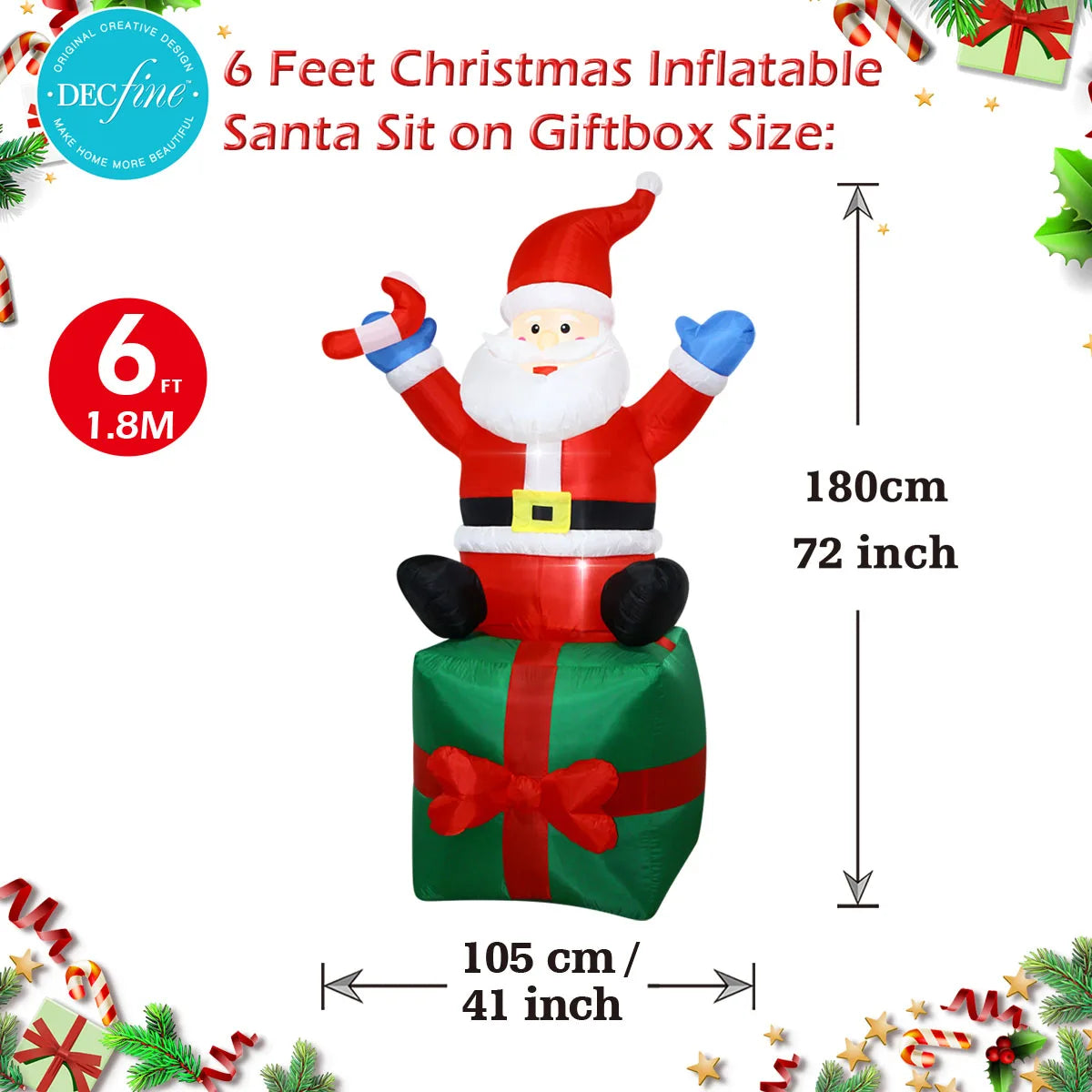 Decorações infláveis de natal-homem de gengibre, boneco de neve brilhante, boneco de neve de ramo, saco de presente boneco de neve decorações de gramado com luz LED