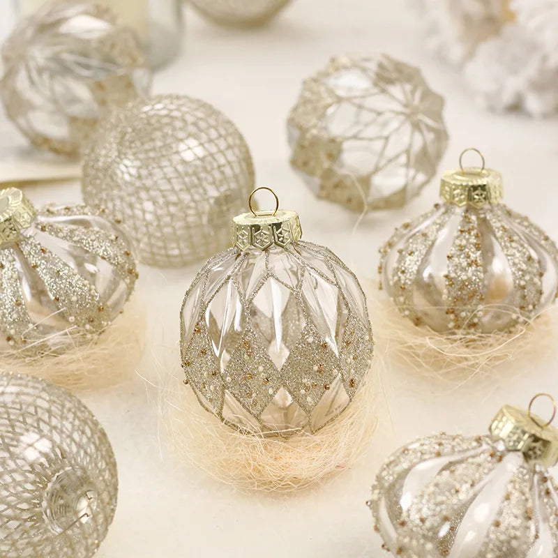 Conjunto de enfeites de bola de natal 8cm decoração de festa inquebrável pet decorações de árvore de natal bola de ouro para decoração de festa de feriado de natal
