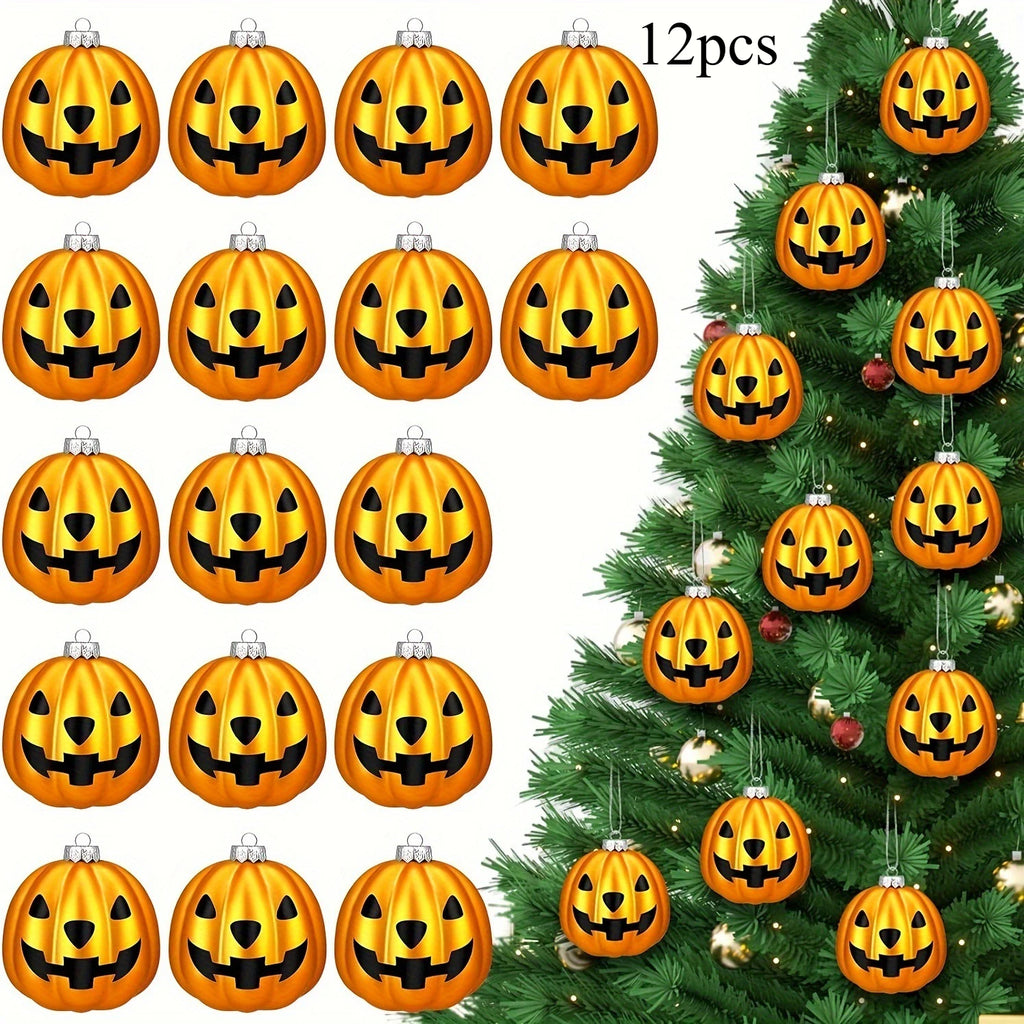 Enfeites Suspensos de Halloween: Fantasminha Branco Fofo e Abóbora Laranja, Decorações Mini de Plástico para Árvore de Halloween, Decoração de Festa