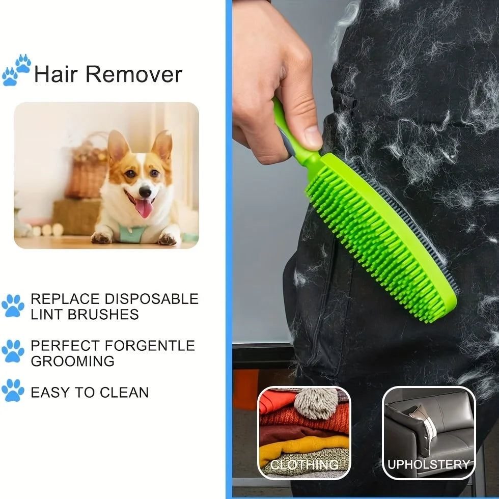 Escova Removedora de Pelos de Animais: Ferramenta de Higiene Suave com Efeito de Massagem para Cães e Gatos, Escova de Pelos Fácil de Limpar para Roupas e Estofados