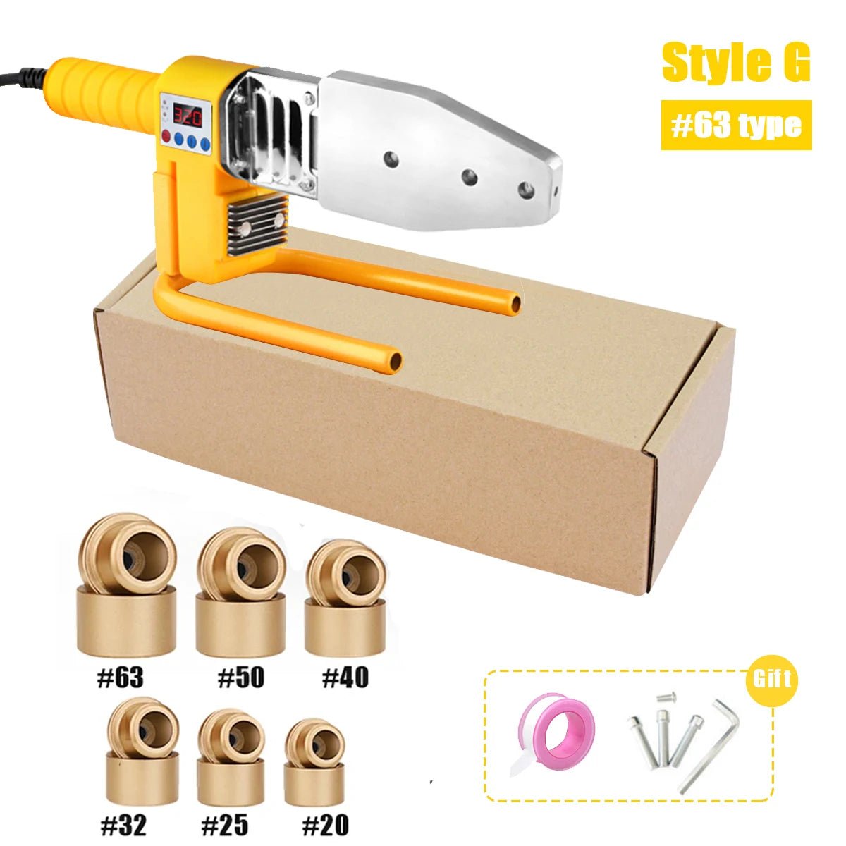 600/800/1000w máquina de solda de tubulação ferro de solda de plástico pb/pp/pe/ppr tubo de aquecimento ferramenta de fusão quente 63/32 tipo - Kasa & Pet
