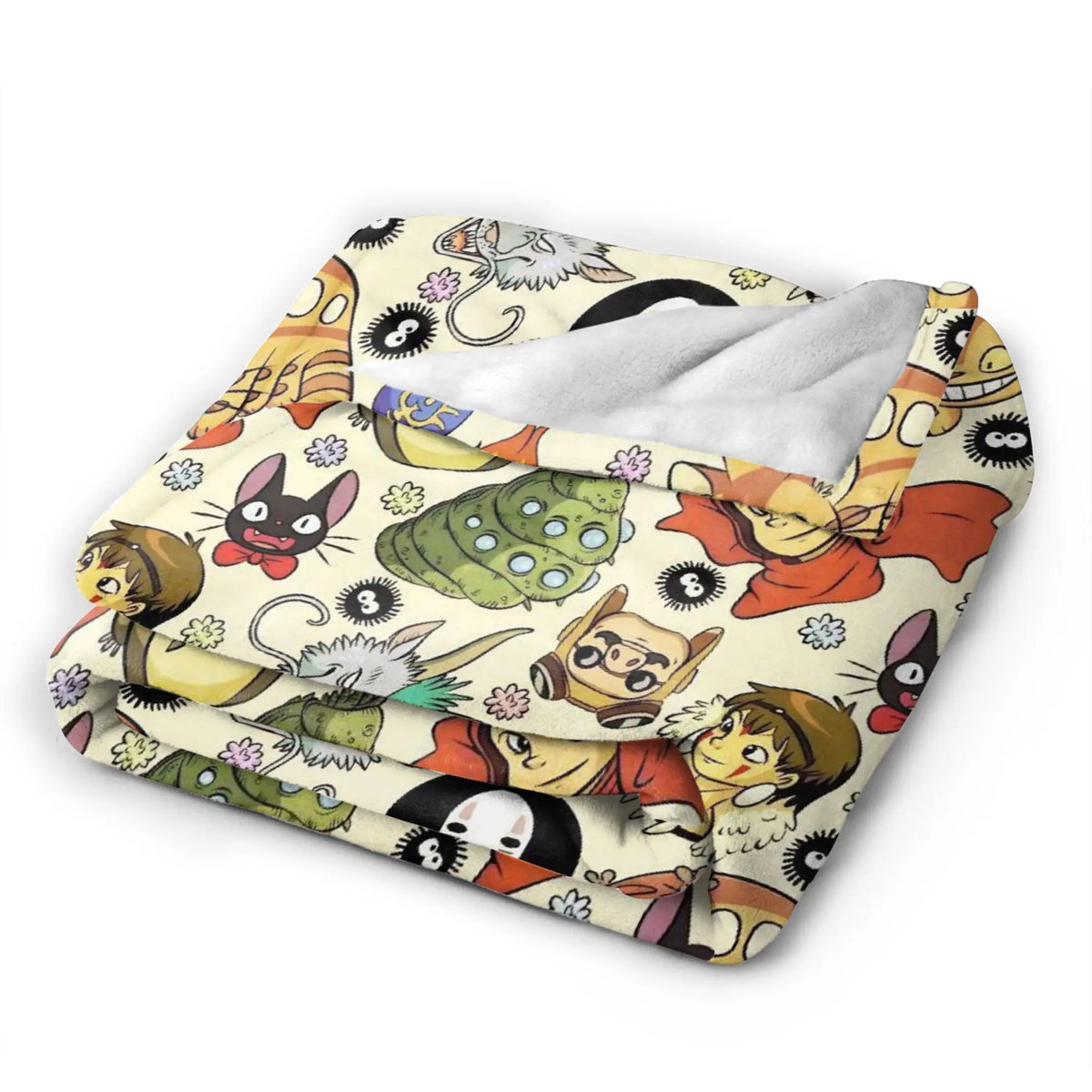 Susuwatari fuligem sprites m-monoked cobertores flanela primavera/outono sempre princesa lance cobertor para cama quarto colcha