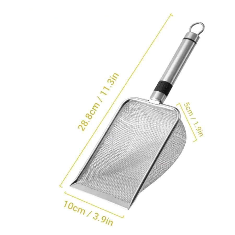 Colher de lixo de aço inoxidável resistente à ferrugem, fácil limpeza, alça ergonômica, fácil de limpar, ideal para remoção rápida de resíduos