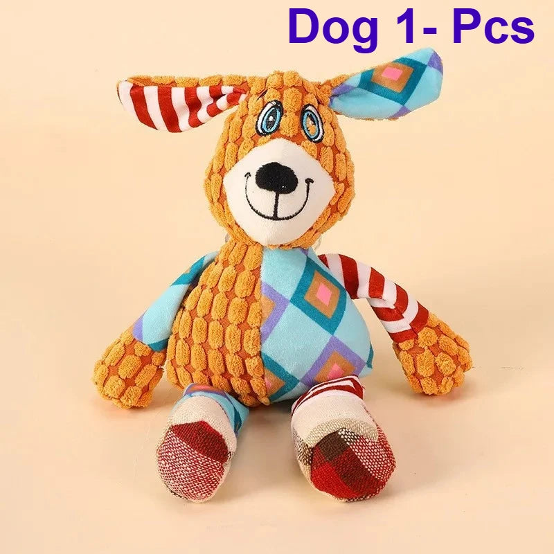 Brinquedo de Pelúcia para Cães, Fofo, em Formato de Raposa e Elefante, Anti-Mordida, Interativo, com Som, para Limpeza dos Dentes, Diversão e Resistência à Mordida Kasa & Pet