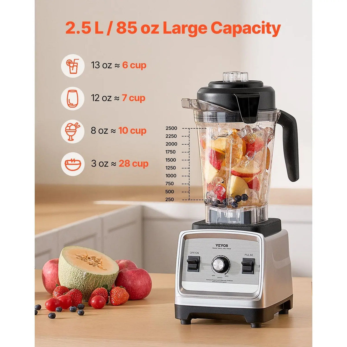 85 oz 1400W Professional Blender with Powerful Motor for Smoothies & Food Processing Model D0100XU62QG