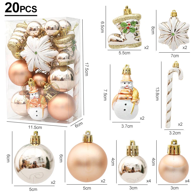 Bolas de Natal Vermelhas em Formato de Bengala Doce, Pingentes Grandes para Pendurar, Conjunto de Decorações de Natal para Casa 2026 Natal Ano Novo