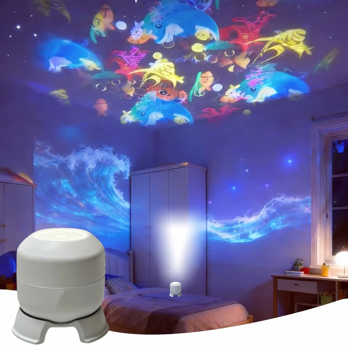 Luz Projetora de Natal, Lâmpada LED Rotativa com 16 Padrões, Luz Colorida para Decoração de Festas de Natal e Halloween - Kasa & Pet