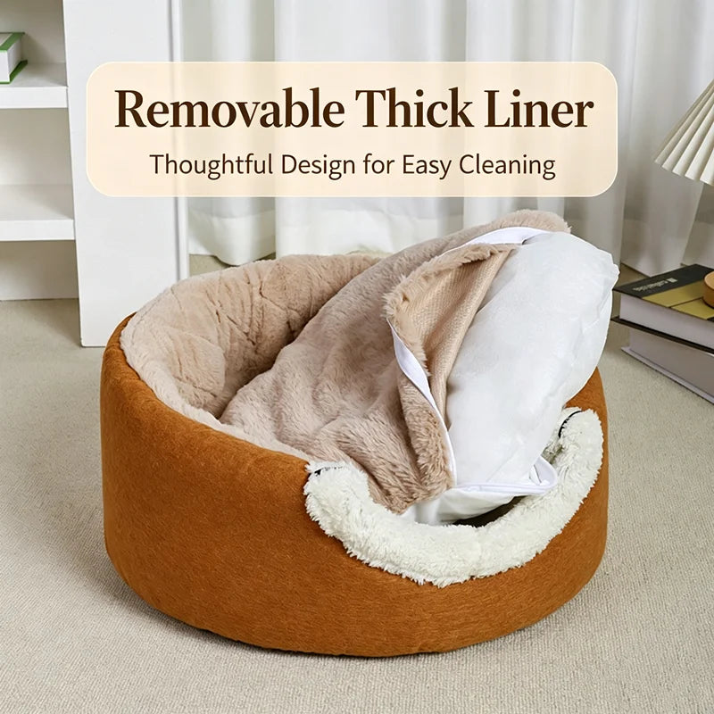 Cama para Cães para Dormir, Tapete Universal para Animais de Estimação para Todas as Estações com Capa Removível e Lavável, Almofada para Gatos Resistente a Mordidas, Brinquedo Interativo para Brincar Sozinho