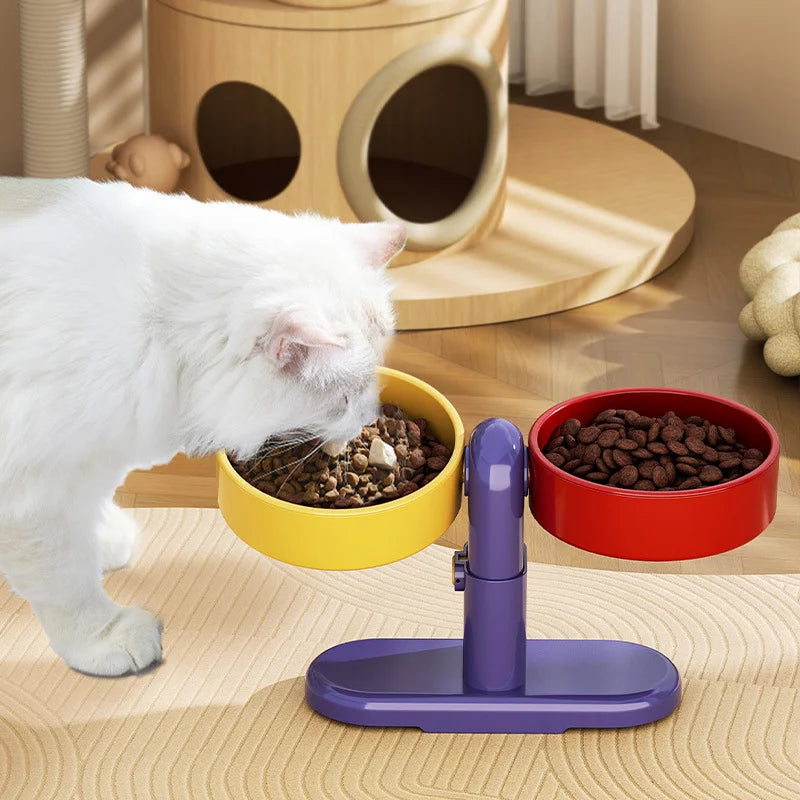 Suprimentos para animais de estimação: Tigelas para gatos/tigelas de água, tigelas para cães, tigelas para animais de estimação resistentes a quedas, com altura ajustável.