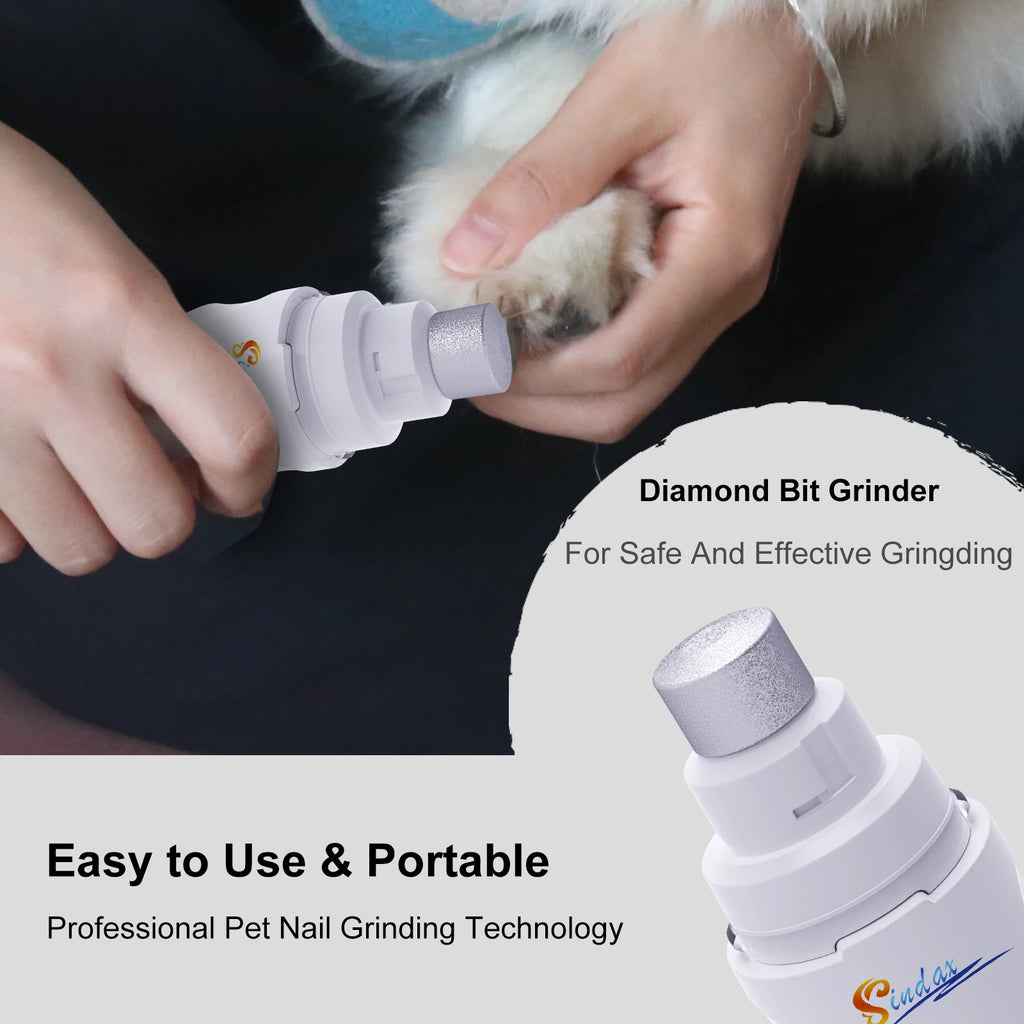 Moedor de unhas para cães, recarregável por usb, elétrico, cortador de patas para animais de estimação, indolor, cuidados com pernas, silencioso, 2 velocidades, lixa de unhas para cães