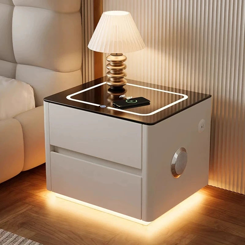 Mesa de Cabeceira Inteligente com Armazenamento para Quarto - Móveis para Casa